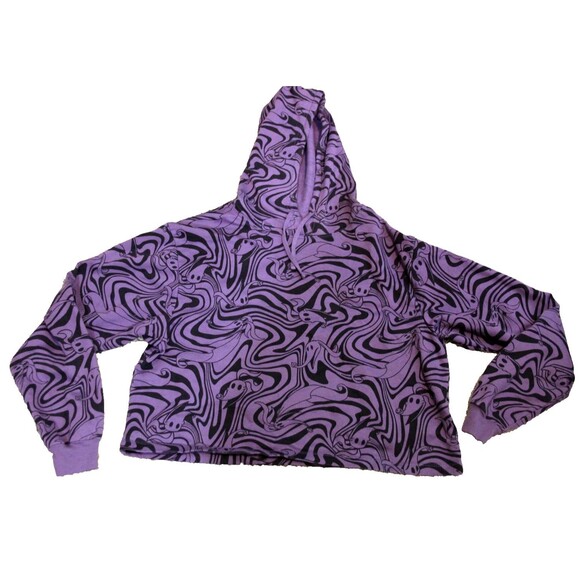 Disney Nightmare Before Christmas Zero Crop Hoodie Sweatshirt Gothic Purple  XL - Picture 1 of 8